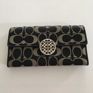Coach black and silver wallet
